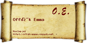 Offák Emma névjegykártya